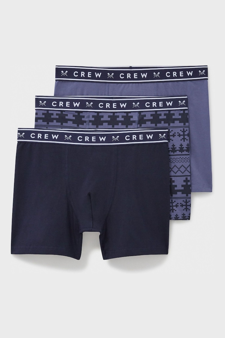 Crew Clothing Company Blue/Purpel Jersey Boxers 3 Pack - Image 1 of 1