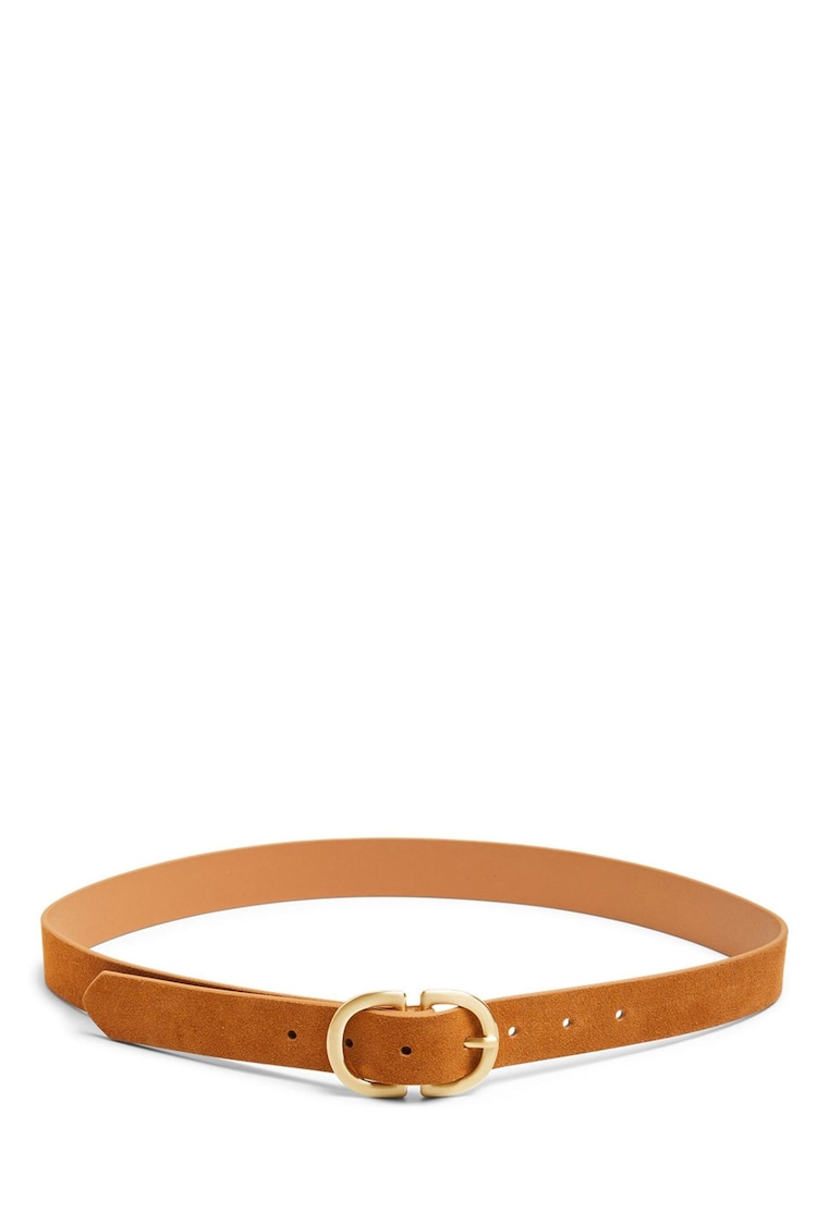 PIECES Brown Suede Buckle Belt - Image 1 of 1