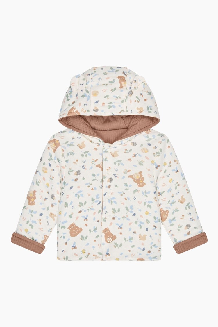 MORI Cream Reversible Bear Print Cotton And Bamboo Jacket - Image 1 of 1