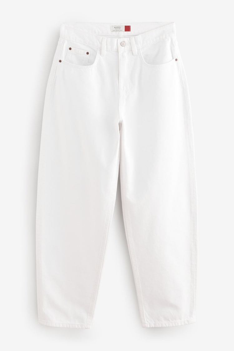 Blanc - 100% Coton Coupe ballon Jeans - Image 1 of 1