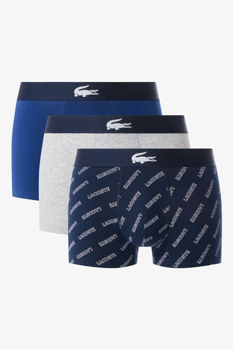 Lacoste Blue Cotton Stretch Boxers 3 Pack - Image 1 of 1