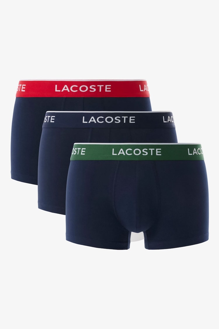 Lacoste Blue Cotton Stretch Boxers 3 Pack - Image 1 of 1