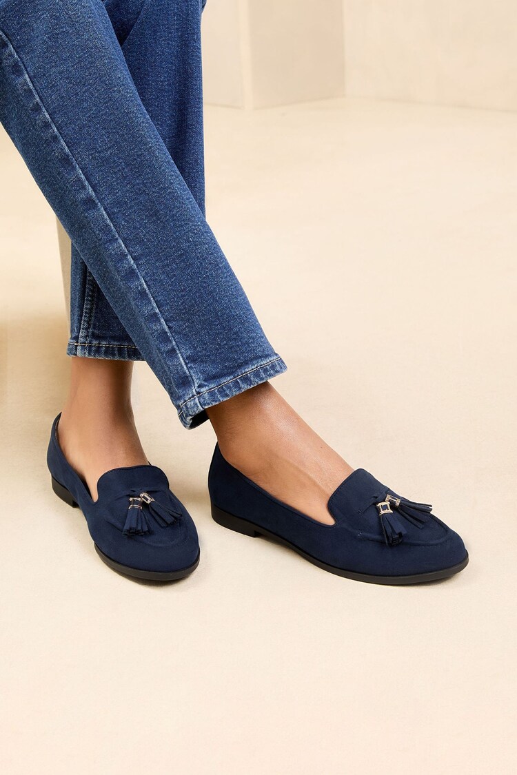 Mornarica - Lipsy čevlji s plosko peto/brez pete Slim Sole Tassel Mokasini - Slika 1 iz 1