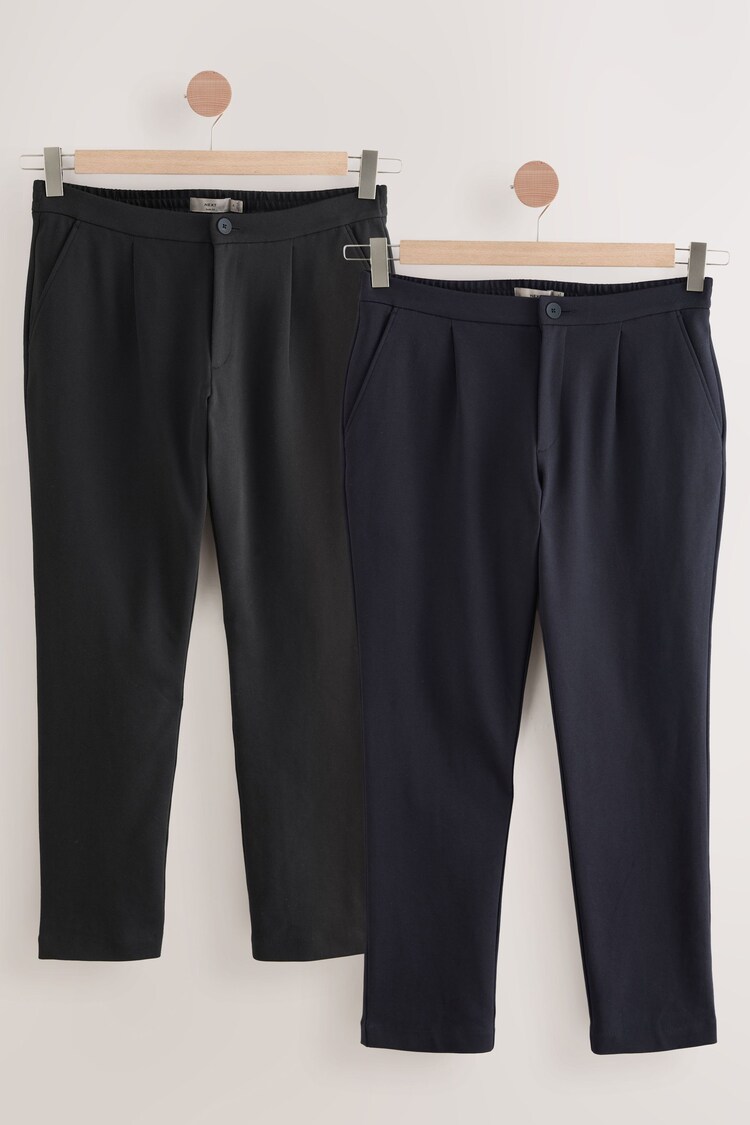 Noir/Marine - Lot de 2 pantalons de jogging en jersey coupe standard - Image 1 of 1
