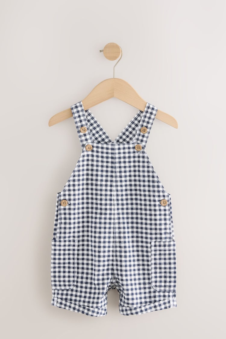 Bleu marine/blanc Vichy - Salopettes en lin Blend (3mois-7ans) - Image 1 of 1