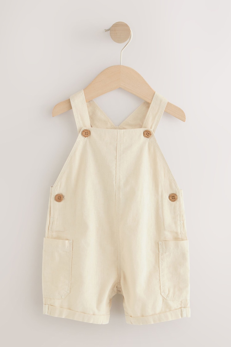 Ecru Linen Blend Dungarees (3mths-7yrs) - Image 1 of 1