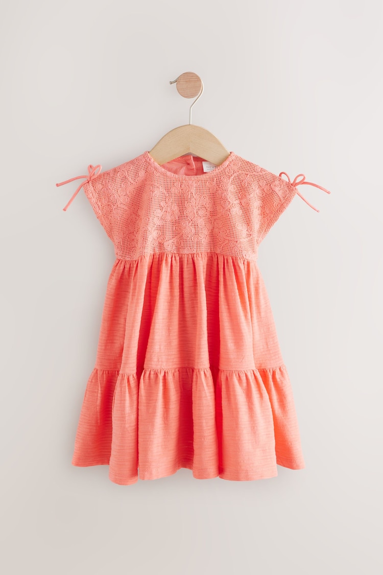 Pink Sleeveless Lace Summer Dress (3mths-7yrs) - Image 1 of 1