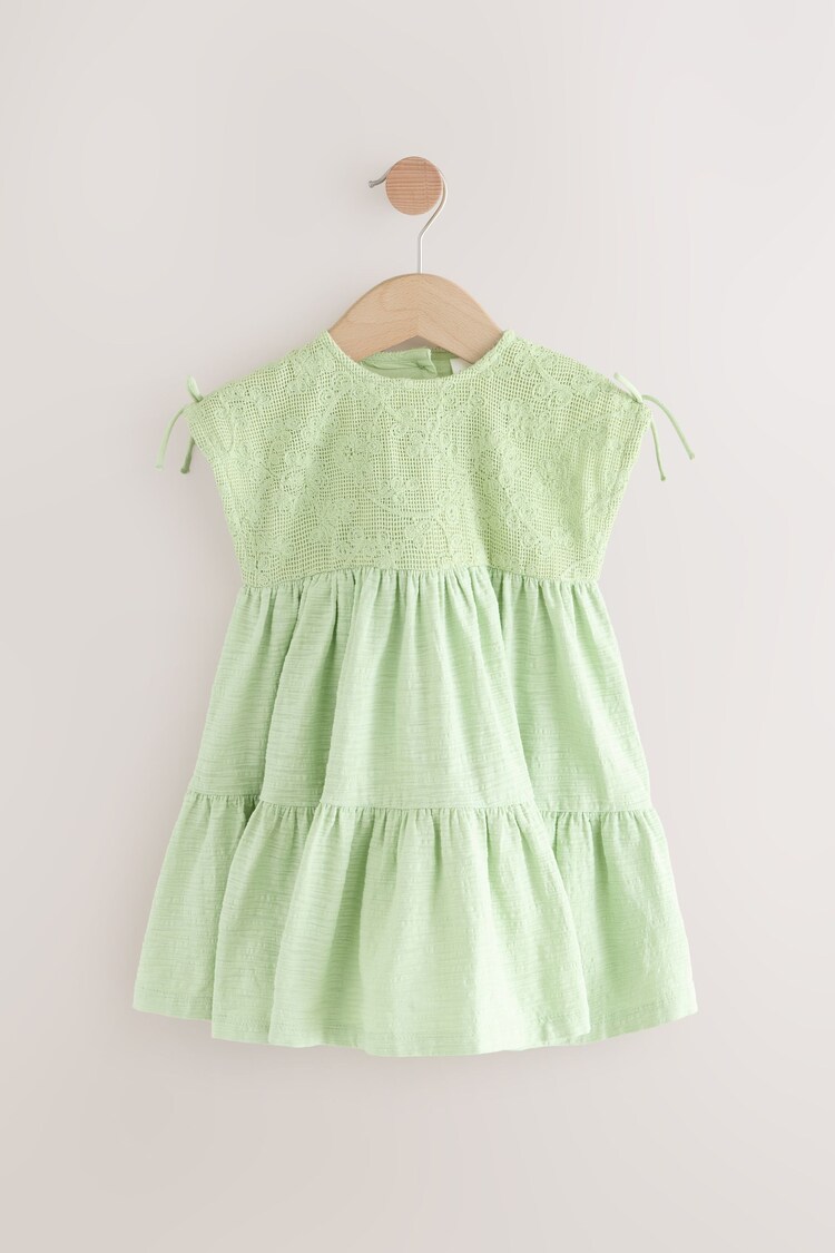Sage Green Sleeveless Lace Summer Dress (3mths-7yrs) - Image 1 of 1