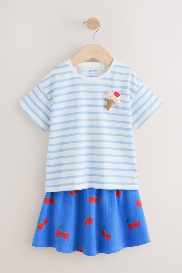 Blue Character 100% Cotton T-Shirt and Skirt Set (3mths-7yrs) - Image 1 of 1
