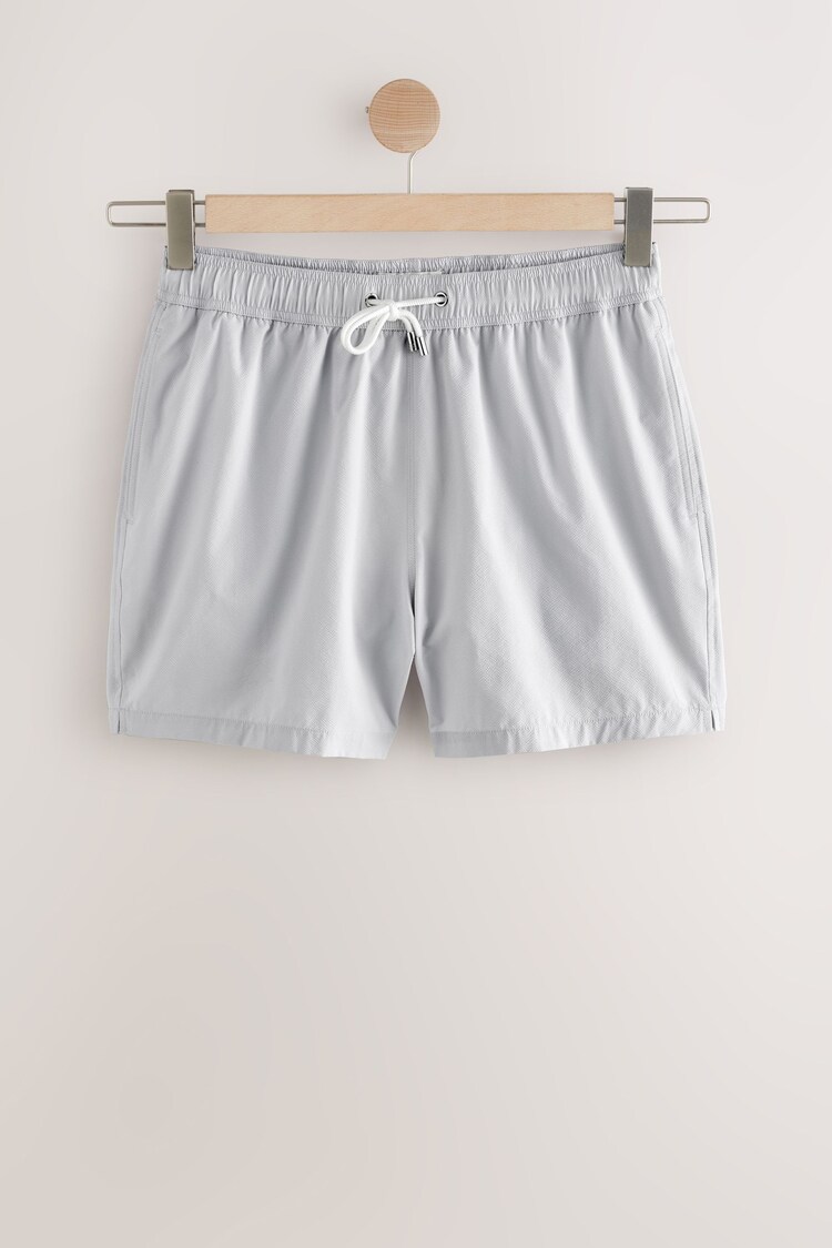 Grey Seersucker Swim Shorts - Image 1 of 1
