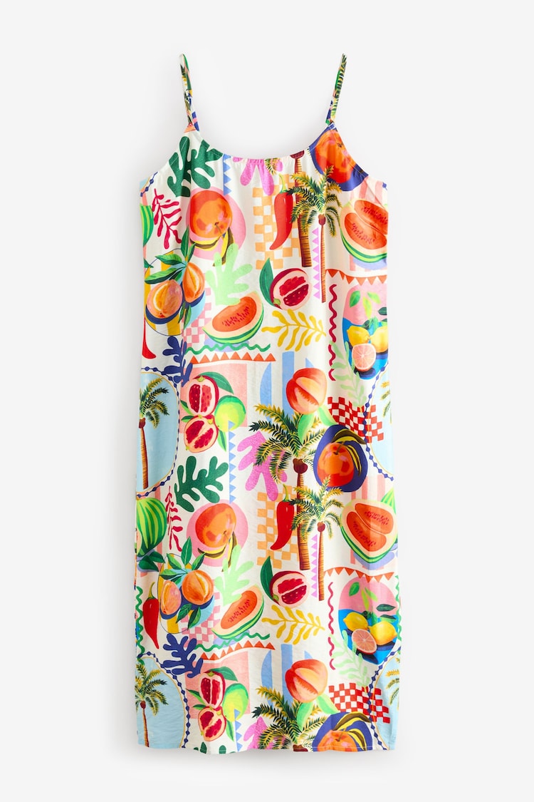 Pink/Orange Midi Slip Summer Dress - Image 1 of 1