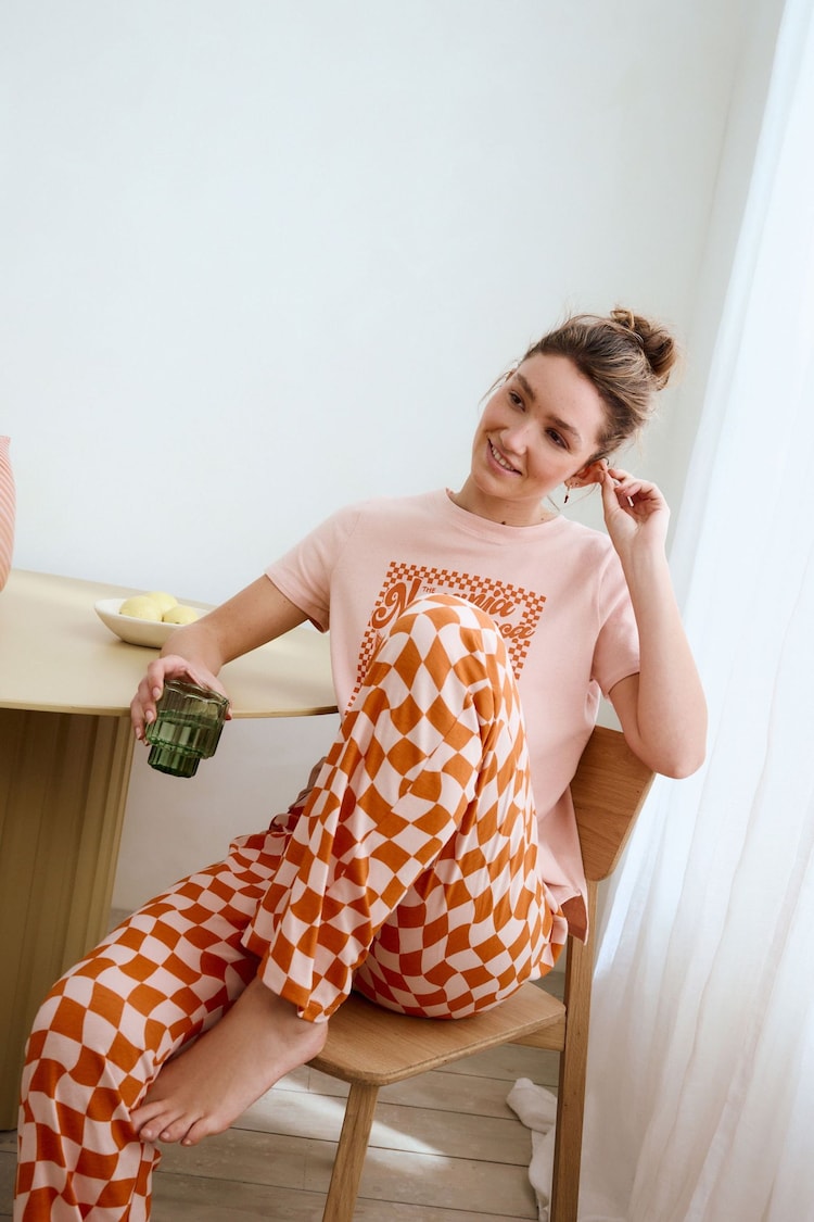 Orange 100% Cotton Short Sleeve Pyjamas - Image 1 of 1