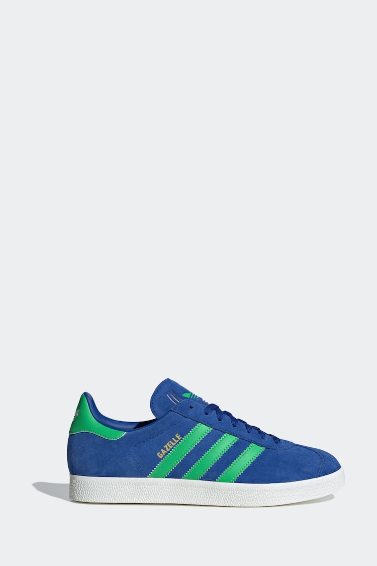 adidas Originals Blue/Green Gazelle Trainers - Image 1 of 1