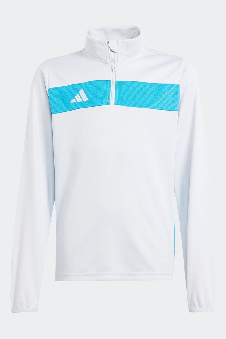 adidas Blue Tiro Essentials Quarter Zip Training Sweat Top - Image 1 of 1