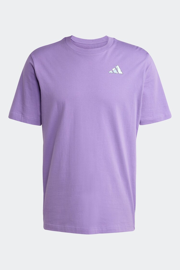 adidas Purple Earth Day Graphic 100% Cotton T-Shirt - Image 1 of 1