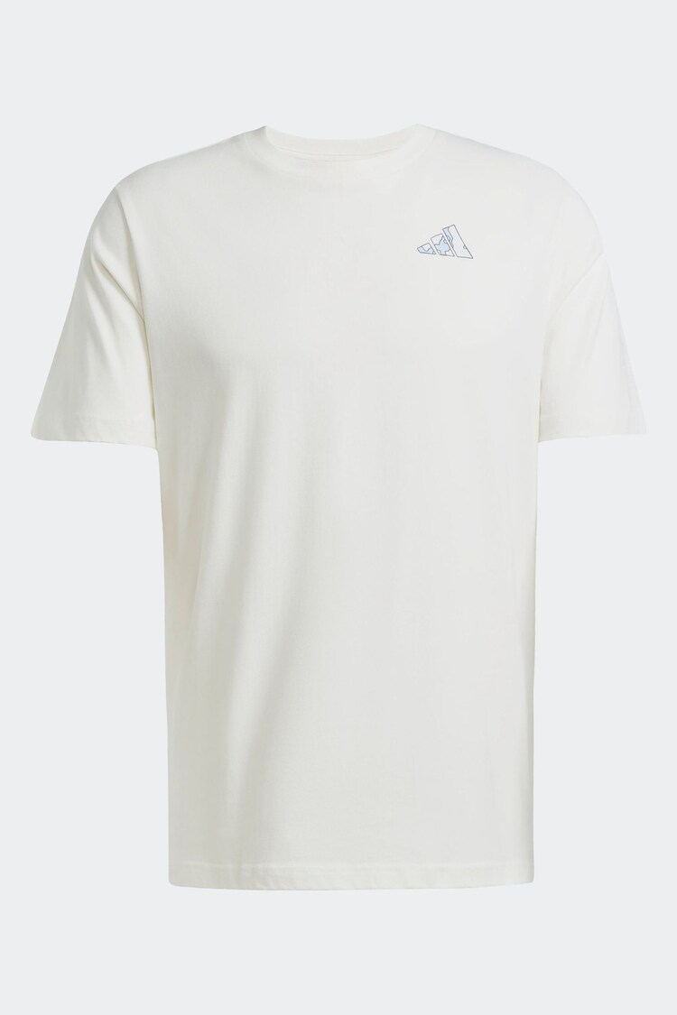 adidas White Earth Day Graphic 100% Cotton T-Shirt - Image 1 of 1