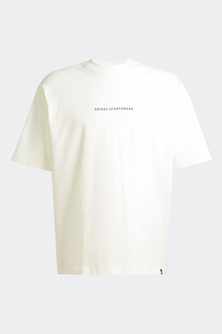 adidas White Codes Doodle Camp 100% Cotton Graphic T-Shirt - Image 1 of 1