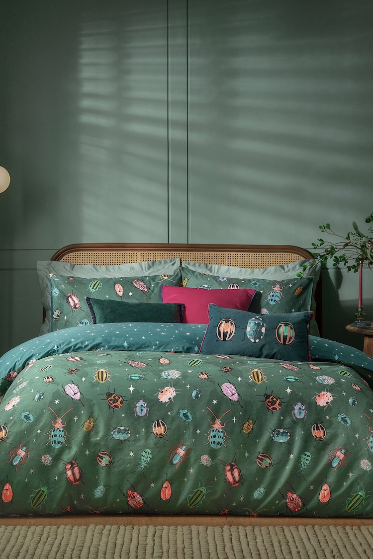 Furn Green Beetalis Jewel Insect Duvet Cover Set - Image 1 of 1