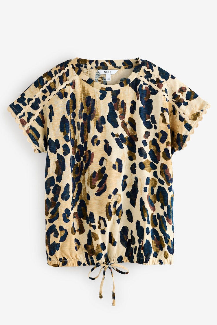 Animal Print - Kurzarm-T-Shirt mit Ballonsaum aus 100 % Baumwolle - Image 1 of 1
