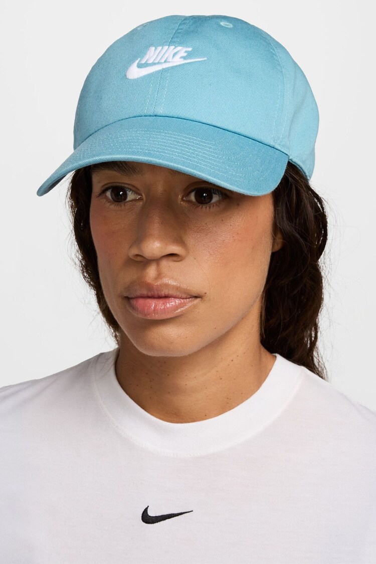 Nike Denim Turquoise Club Unstructured Futura Wash 100% Cotton Cap - Image 1 of 1