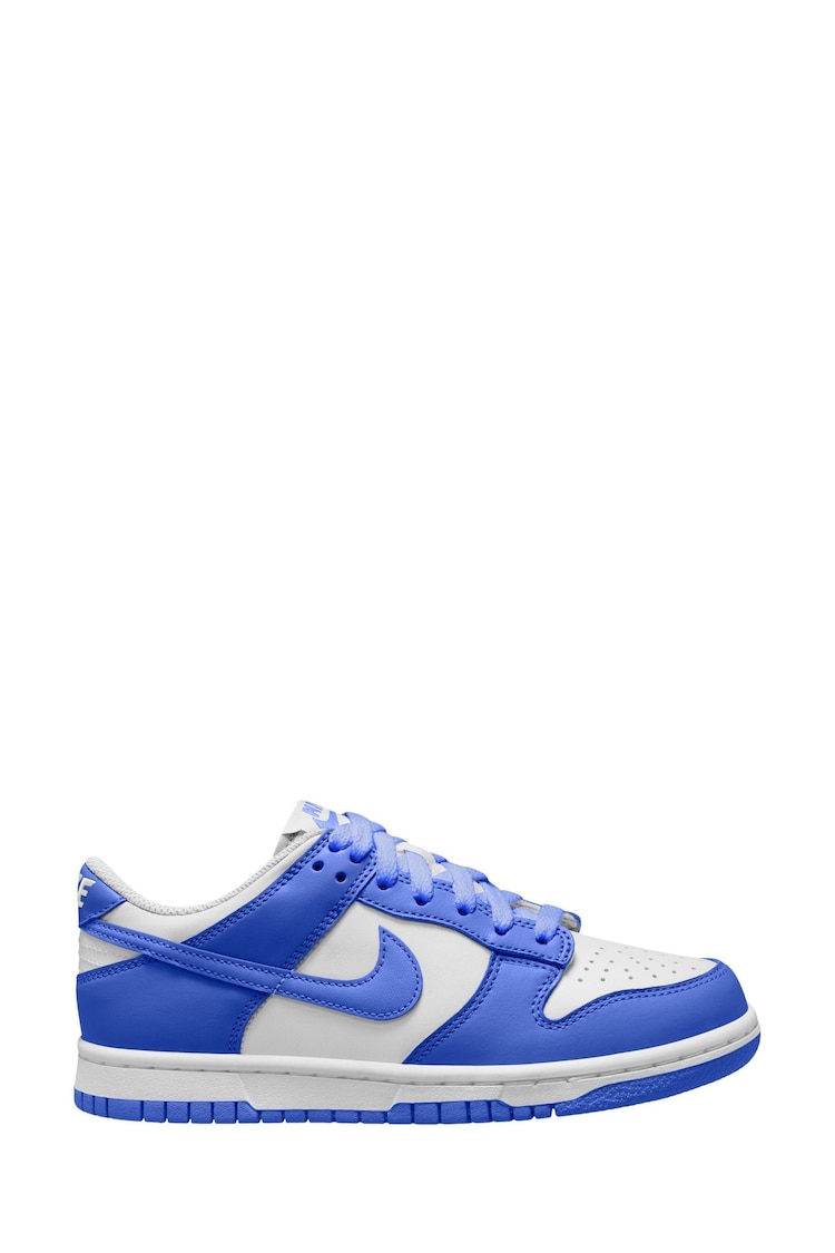 Nike White/Hyper Blue Youth Dunk Low Trainers - Image 1 of 1