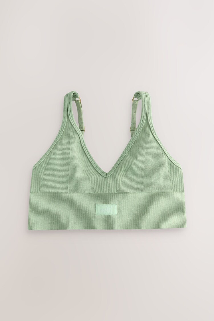 self. Matcha Green Seamfree Sports Crop Top - Image 1 of 1