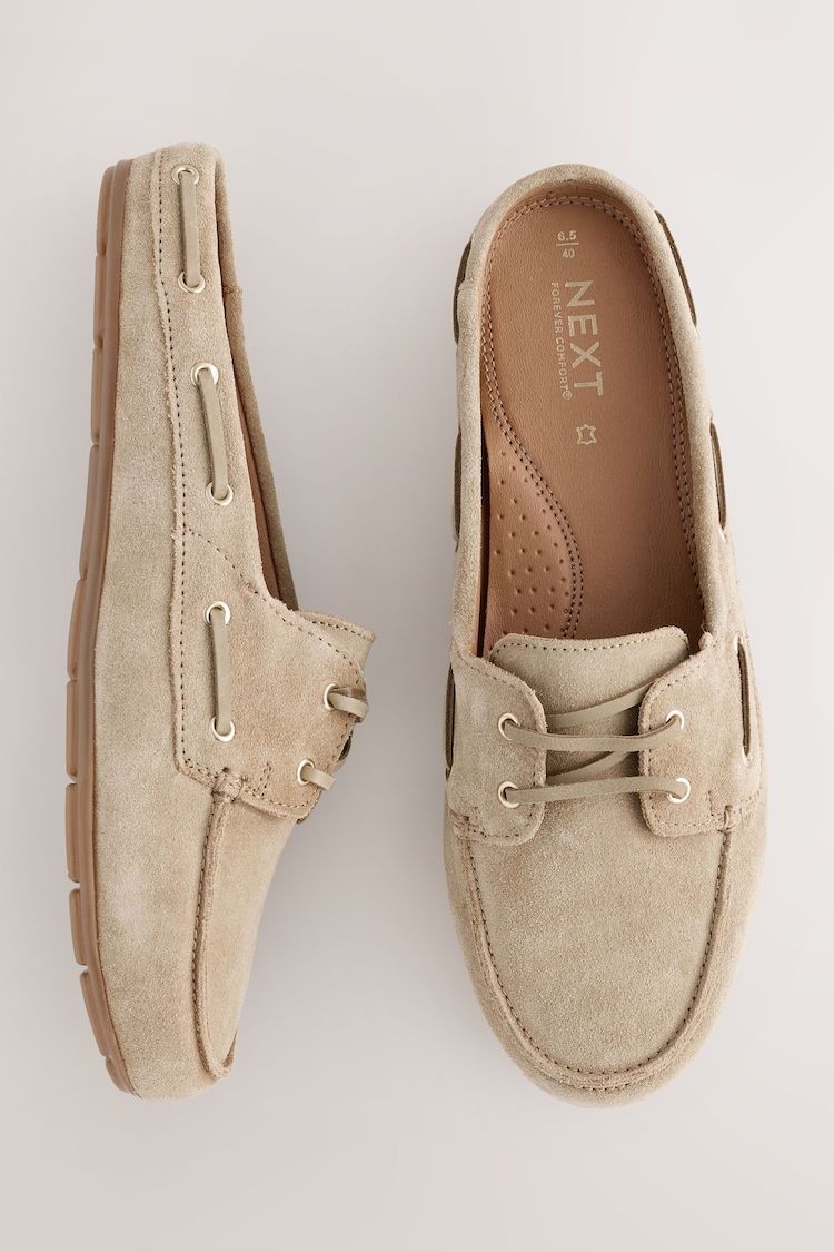Sand Forever Comfort® Leather Round Toe Boat Mules - Image 1 of 1 Sand Forever Comfort® Leather Round Toe Boat Mules - Image 1 of 1