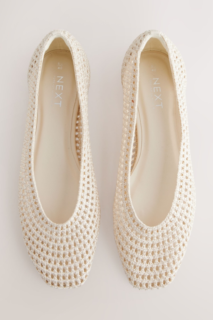Neutral Forever Comfort® Square Toe Crochet Ballerinas - Image 1 of 1