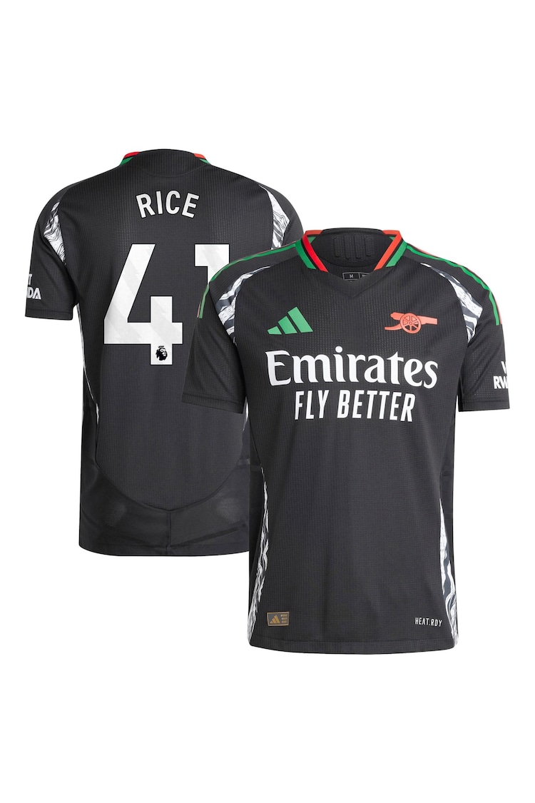 adidas Black Arsenal Away Authentic 2024-25 Shirt With Rice 41 Printing - Image 1 of 1