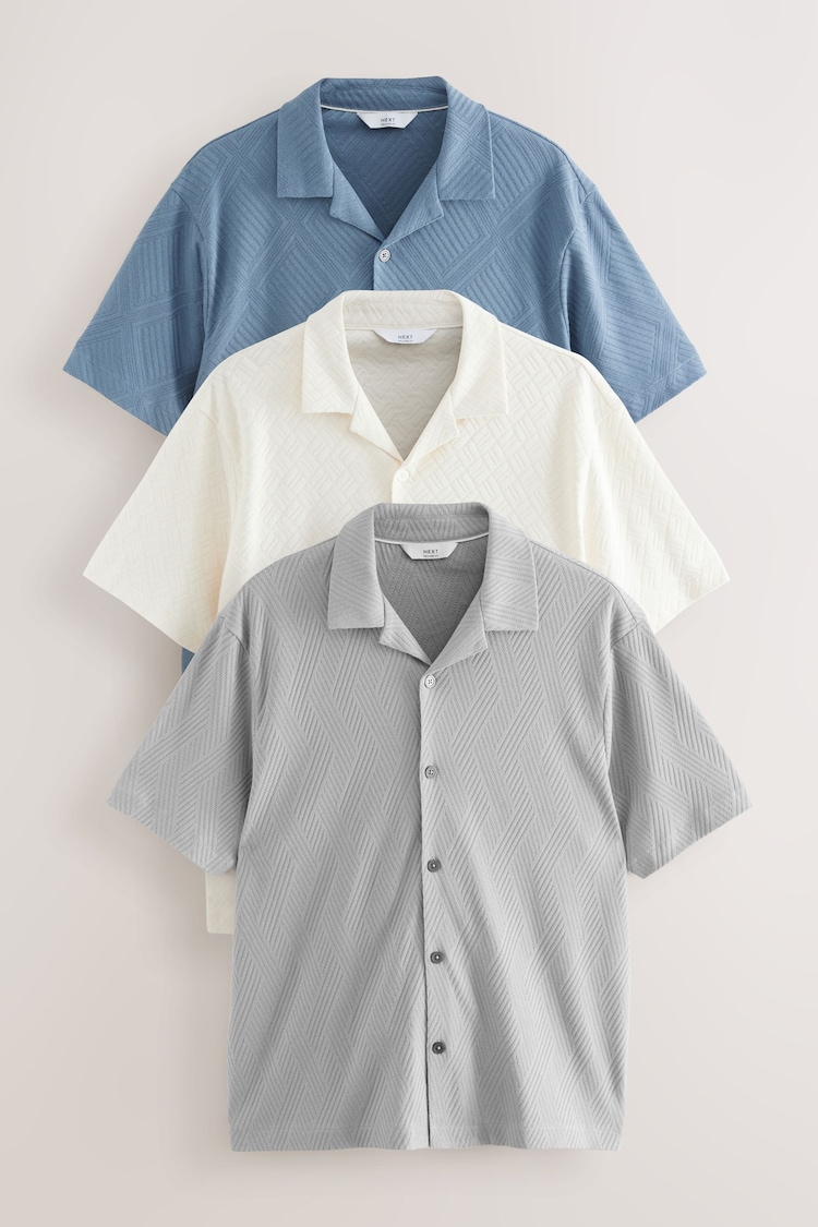 Blue / Ecru / Grey - Set van 3 jersey poloshirts met korte mouwen - Image 1 of 1