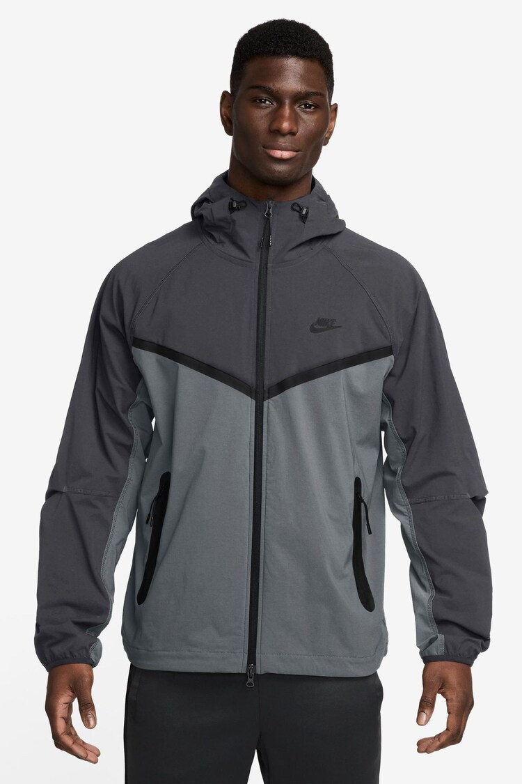 Cool Grey - флисовая толстовка на молнии Nike Obsiian Tech - Image 1 of 1