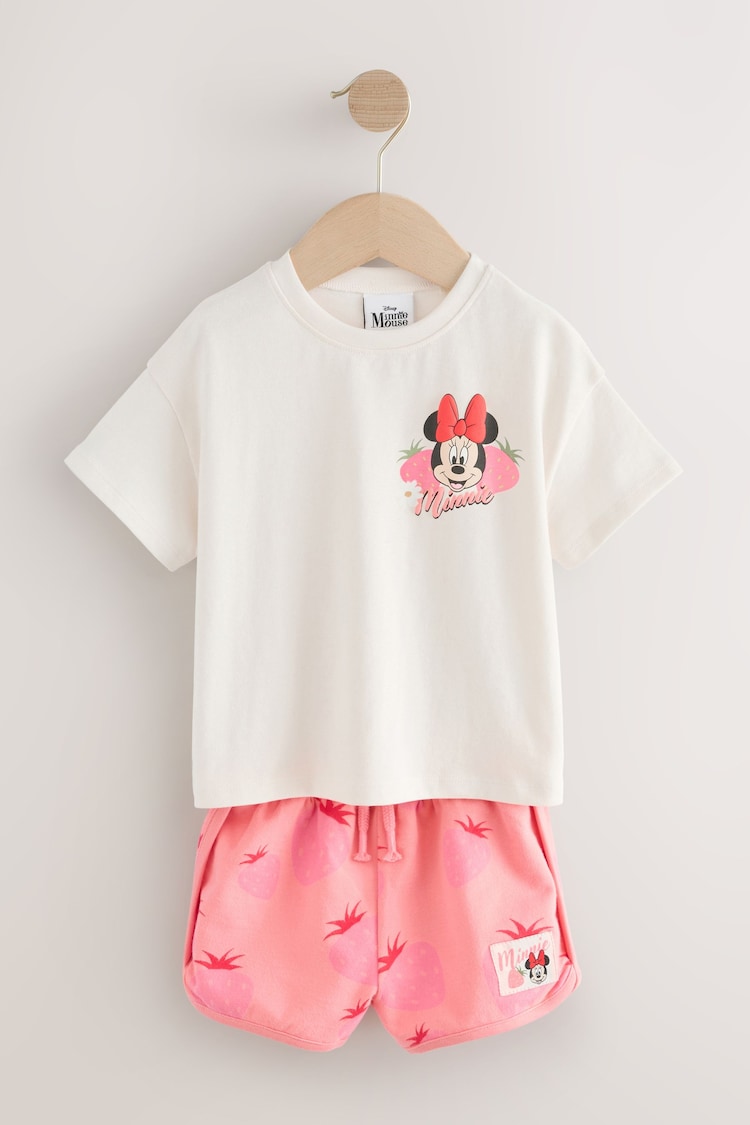 Pink/Weiß, Erdbeermuster - Disney Minnie Mouse und Daisy Duck Set aus T-Shirt und Shorts (3 Monate – 7 Jahre) - Bild 1 von 1