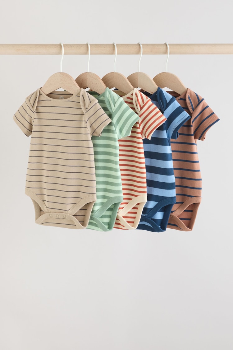 Mehrfarbig gestreift - Kurzarm-Bodys für Babys im 5er Pack - Bild 1 von 1