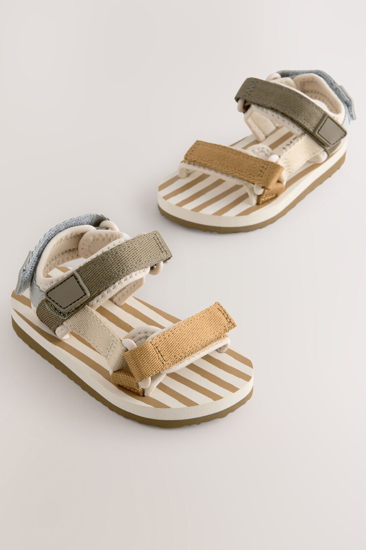Neutral Wide Fit (G) Touch Fastening Adjustable Strap Tape Trekker Sandals - Image 1 of 1