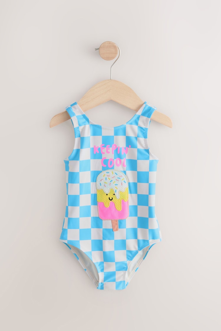 Blue Gingham Ice Lolly Swimsuit (3mths-7yrs) - Image 1 of 1