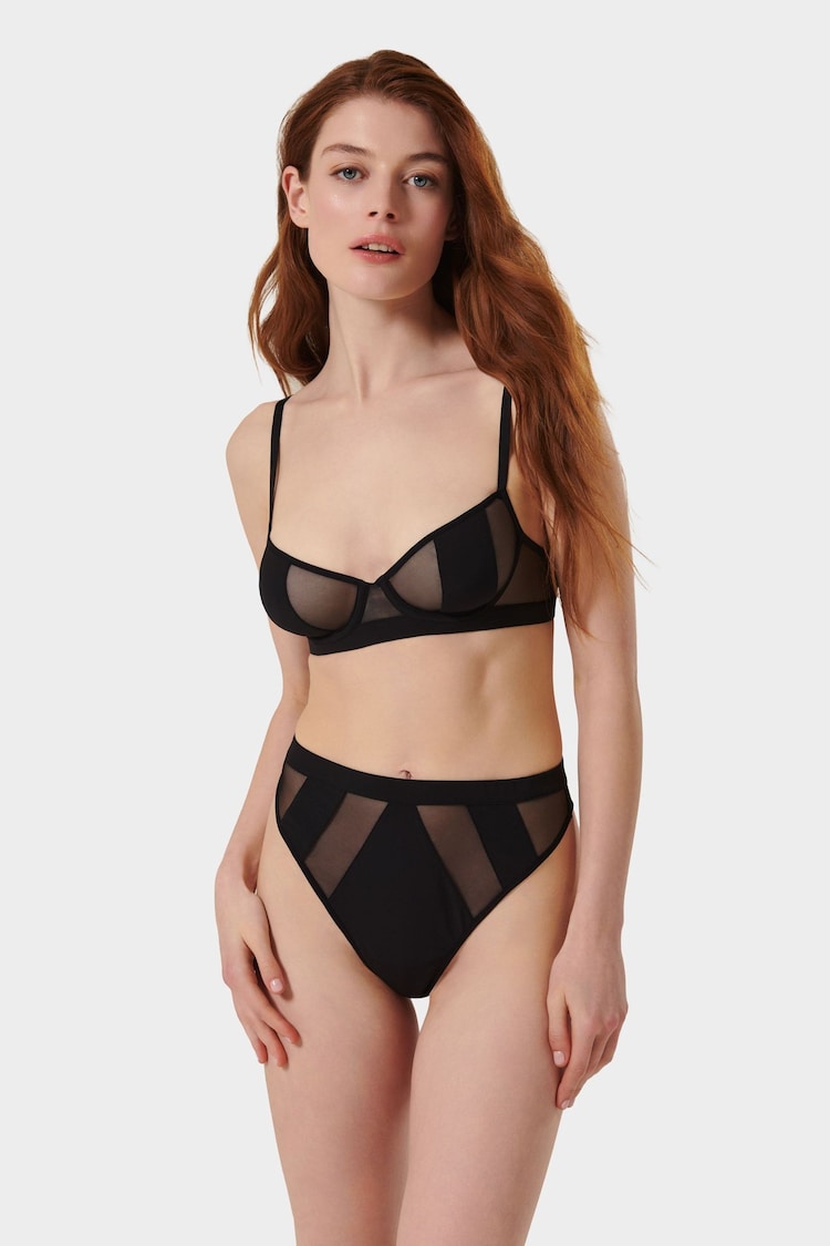 Bluebella Orla High Waist Black Thong - Bild 1 von 1