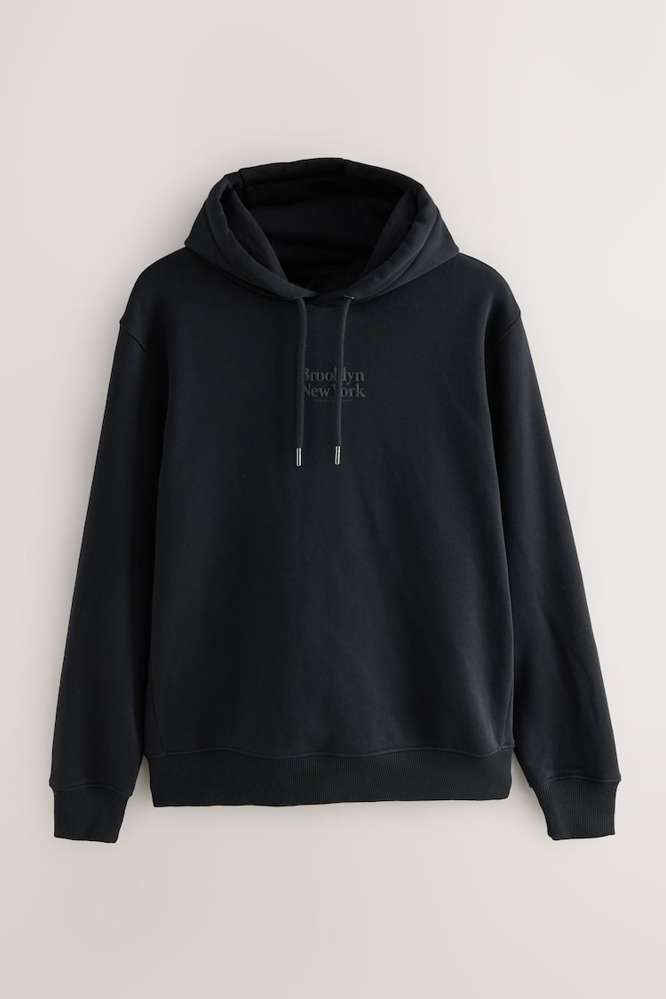 Black Brooklyn Embroidered Graphic Shacket - Image 1 of 1