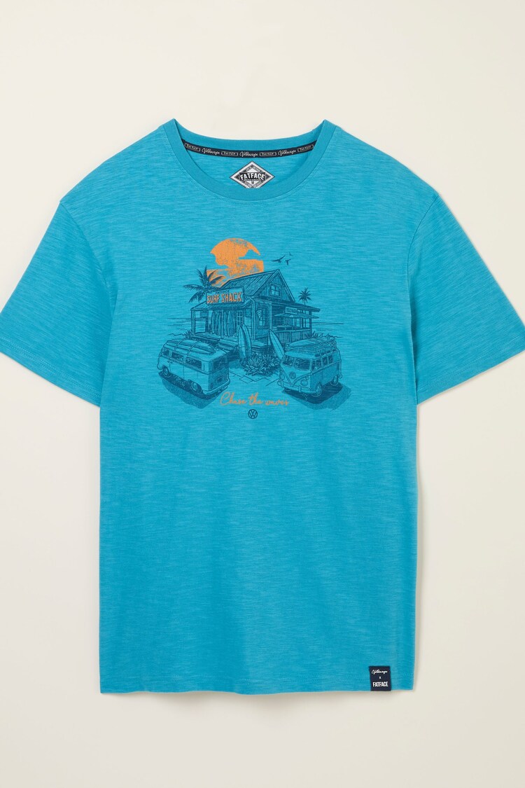 FatFace Bright Blue VW Surf Shack T-shirt - Image 1 of 1