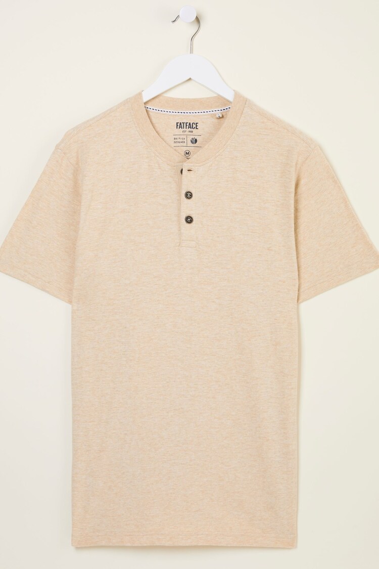 FatFace Henley Oatmeal Woodside Slub Henley - Image 1 of 1