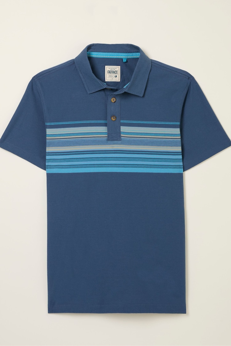 FatFace Navy Short Sleeve Chest Stripe Polo - Image 1 of 1