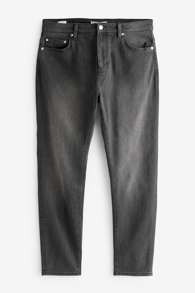 Only & Sons Black Slim Tapered Fit Rope Stretch Jeans - Image 1 of 1