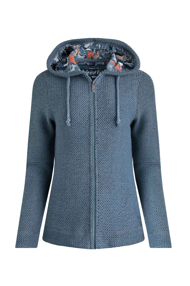 أزرق - Weird Fish Chicoa Full Zip Hooded Classic 100% Cotton Macaroni Hoodies - صورة 1 من 1