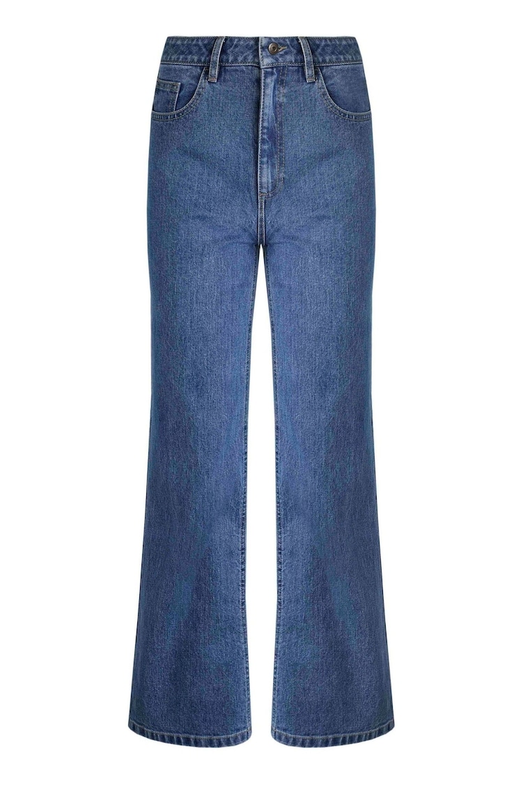 Weird Fish Dark Blue Marl Corine Wide Leg Denim Jeans - Image 1 of 1