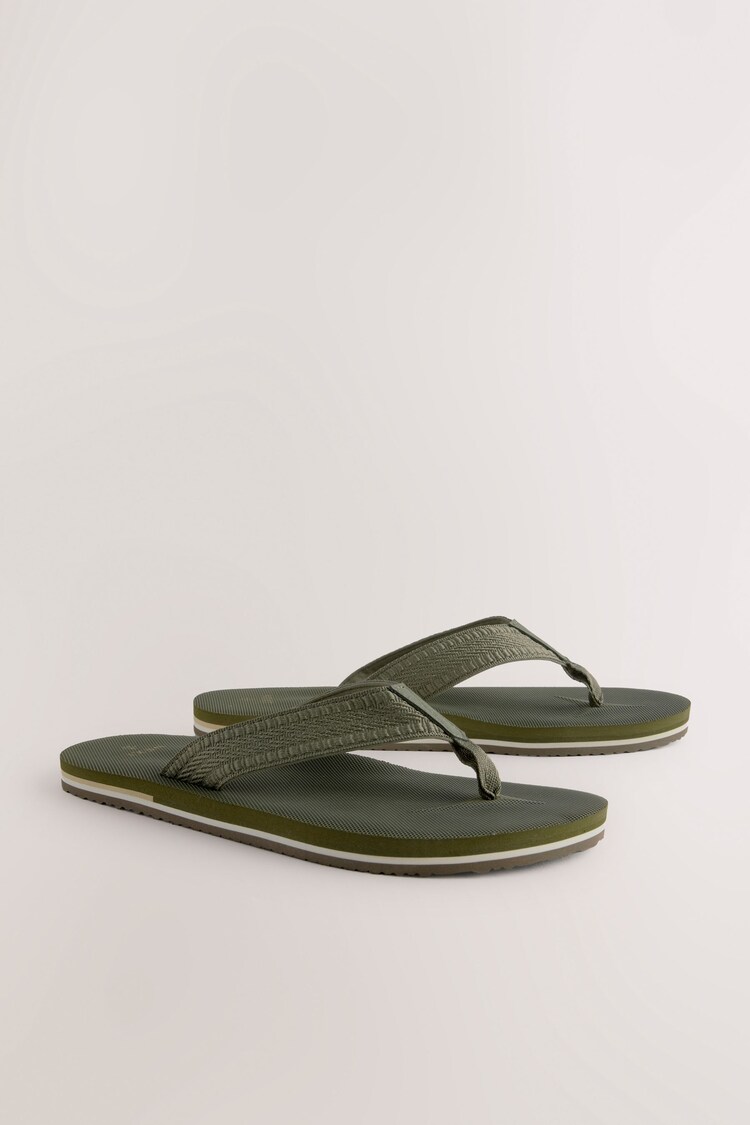 Verde caqui - Textured Flip Flops - Imagen 1 de 1