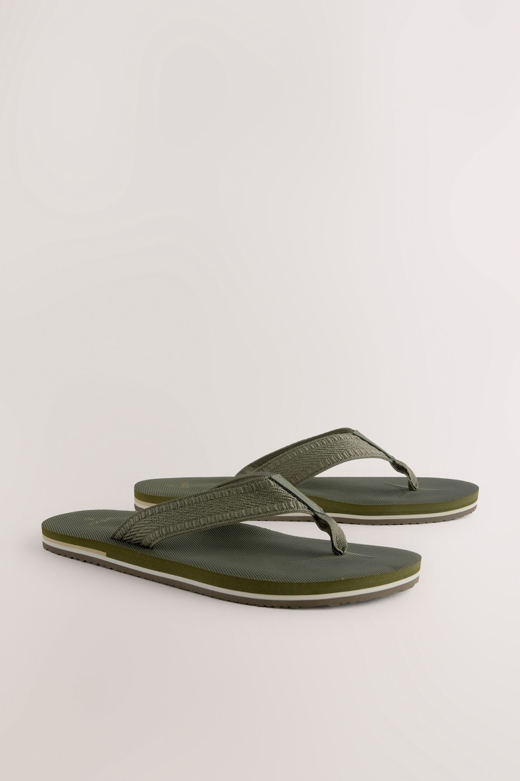 Verde caqui - Textured Flip Flops - Imagen 1 de 1 Verde caqui - Textured Flip Flops - Imagen 1 de 1