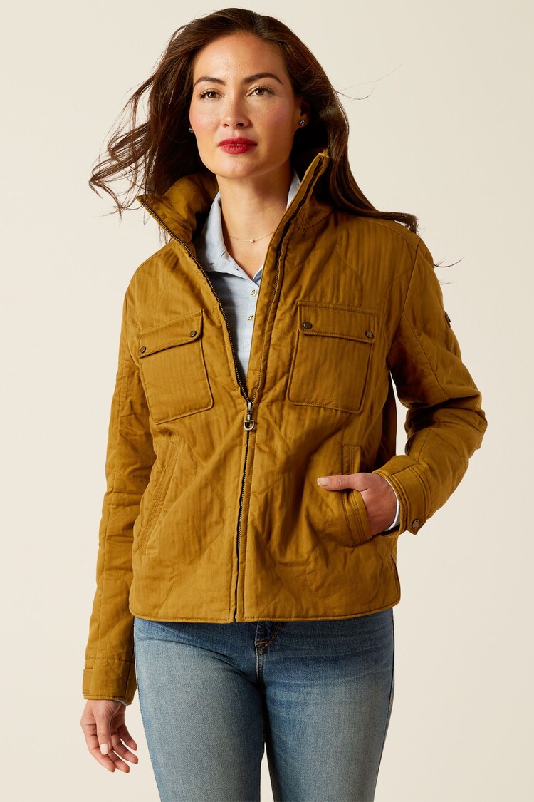 Ariat Rye Waxed Quilted 100% Cotton Brown Jacket - Image 1 of 1