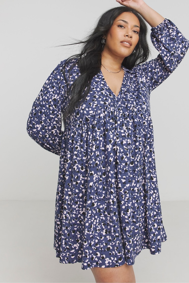 Simply Be Blue Supersoft Smock Dress - Image 1 of 1