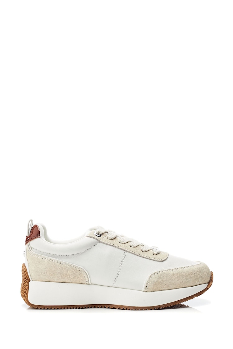 Белый - Moda in Pelle Athenea Lace up Runner Leather Trainers - Image 1 of 1