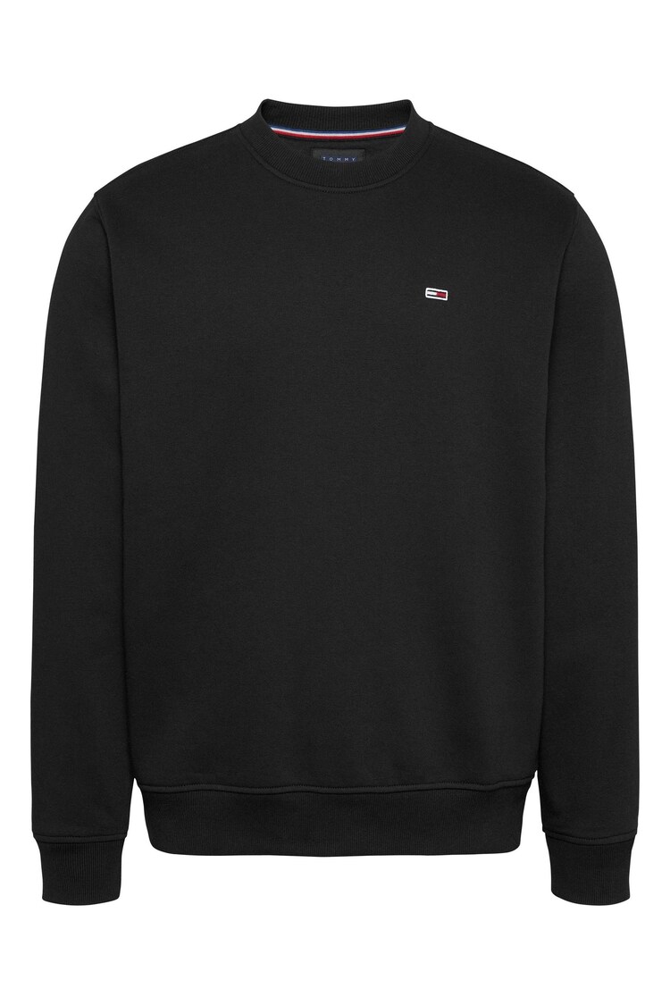 Черный - Tommy Jeans Флаг круглый вырез джемпер - Image 1 of 1