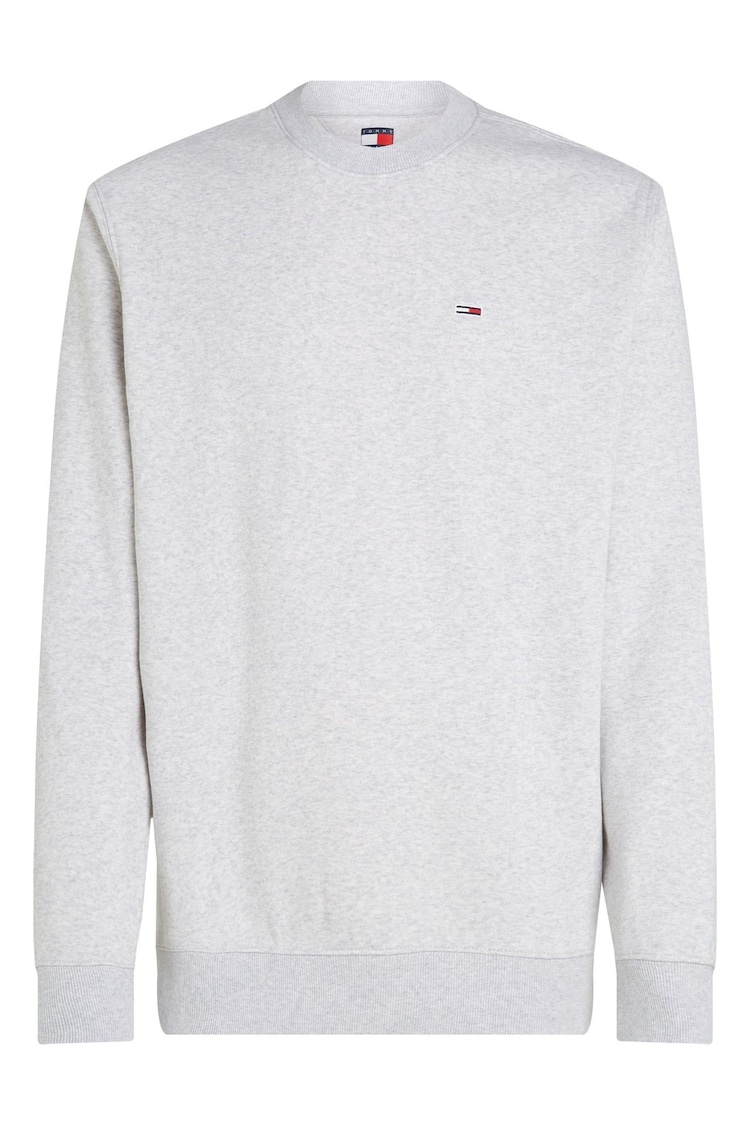 Серый - Tommy Jeans Флаг круглый вырез джемпер - Image 1 of 1